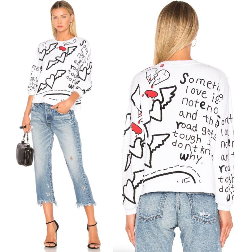 PRPS GOODS & CO Crop Sweatshirt Print Graphics Size M